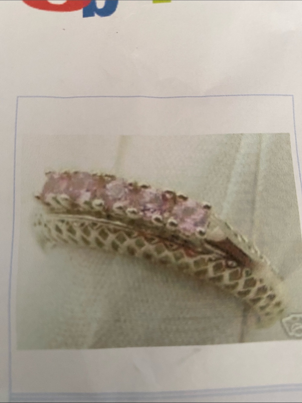 Estate ring pink sapphire filigree ring .
